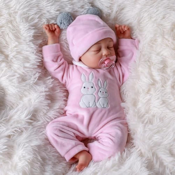 BABESIDE Reborn Baby Dolls - Connie 20-inches reborn baby Girl She has Fine Vinyl, Painted Hair, and Delicate Facial Painting, She’s Hand-made and Has a Soft Body for Girls's Gift