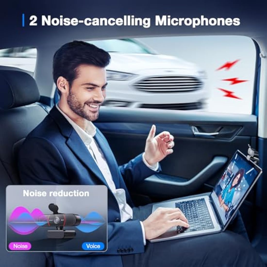 EMEET C960 4K Webcam for PC, 4K UHD Sony Sensor, TOF Auto Focus, Dual AI Noise-Cancelling Mics, Auto Light Correction, 66° FOV, Plug&Play Webcam with Privacy Cover, Works with Zoom/Teams