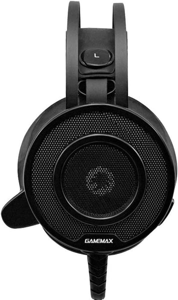 GameMax G200 Gaming Headset & Mic, RGB LED Lighting, 50mm Driver, Noise Cancellation, Self - Adjusting Headband, Compatible for PS4, Xbox One, PC & Mobile Phones | Black
