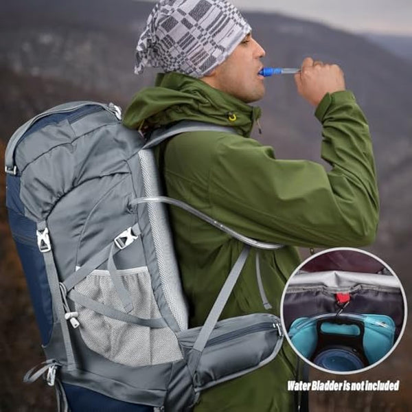 HOMIEE 50L Waterproof Hiking Backpack for Men Women, Lightweight Trekking Backpack with Rain Cover, Large Camping Rucksack for Outdoor Sports Travel Hiking Cycling Climbing Mountaineering