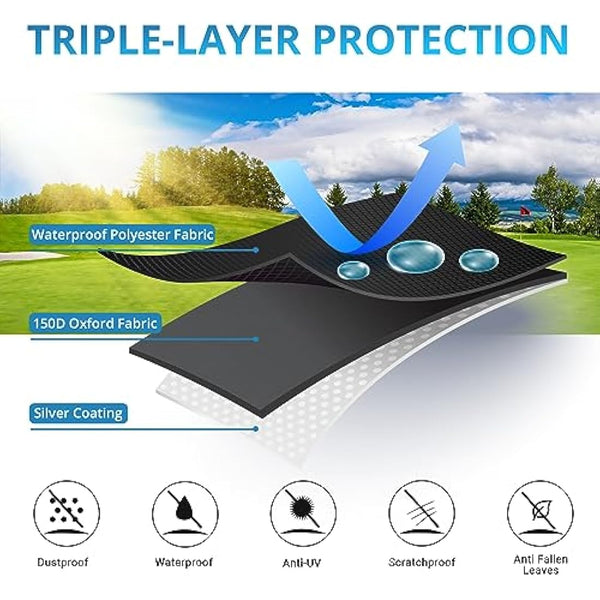 Velway Barbecue Cover Waterproof Grill Cover - Heavy Duty 210D Oxford Fabric Outdoor BBQ Cover UV protection Dust-Proof Windproof Weatherproof Durable with Storage Bag Black 117x66x117cm