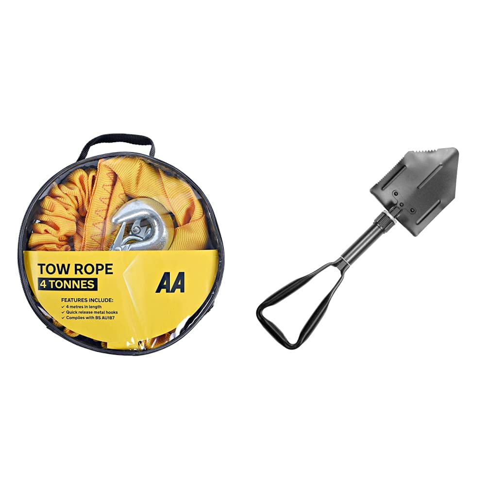 AA 2T 3.5 m Tow Rope AA6189 – Yellow Strap-Style Towing Belt for Car Breakdowns Other Vehicles up to 2 Tonnes