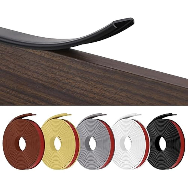flintronic 5m*16mm U-Shape Flexible Furniture Edge Banding, Baby Safty Baby Edge Protector, Self Adhesive TPE Wood Edging Tape, DIY Furniture Edge Trim for Table, Cabinet, Furniture Restoration