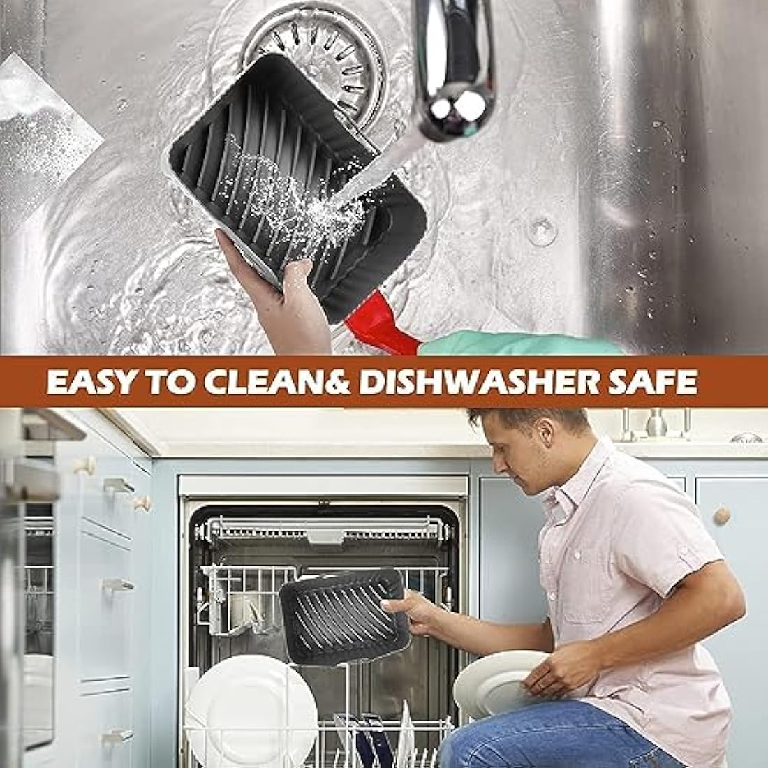 Air Fryer Liners for Ninja Dual Pack of 2, Reusable Silicone Air Fryer Liners for AF400UK F300UK T17088 & Tower, Ninja Air Fryer Accessories, Silicone Liner Pot Basket 7.6-9.5L