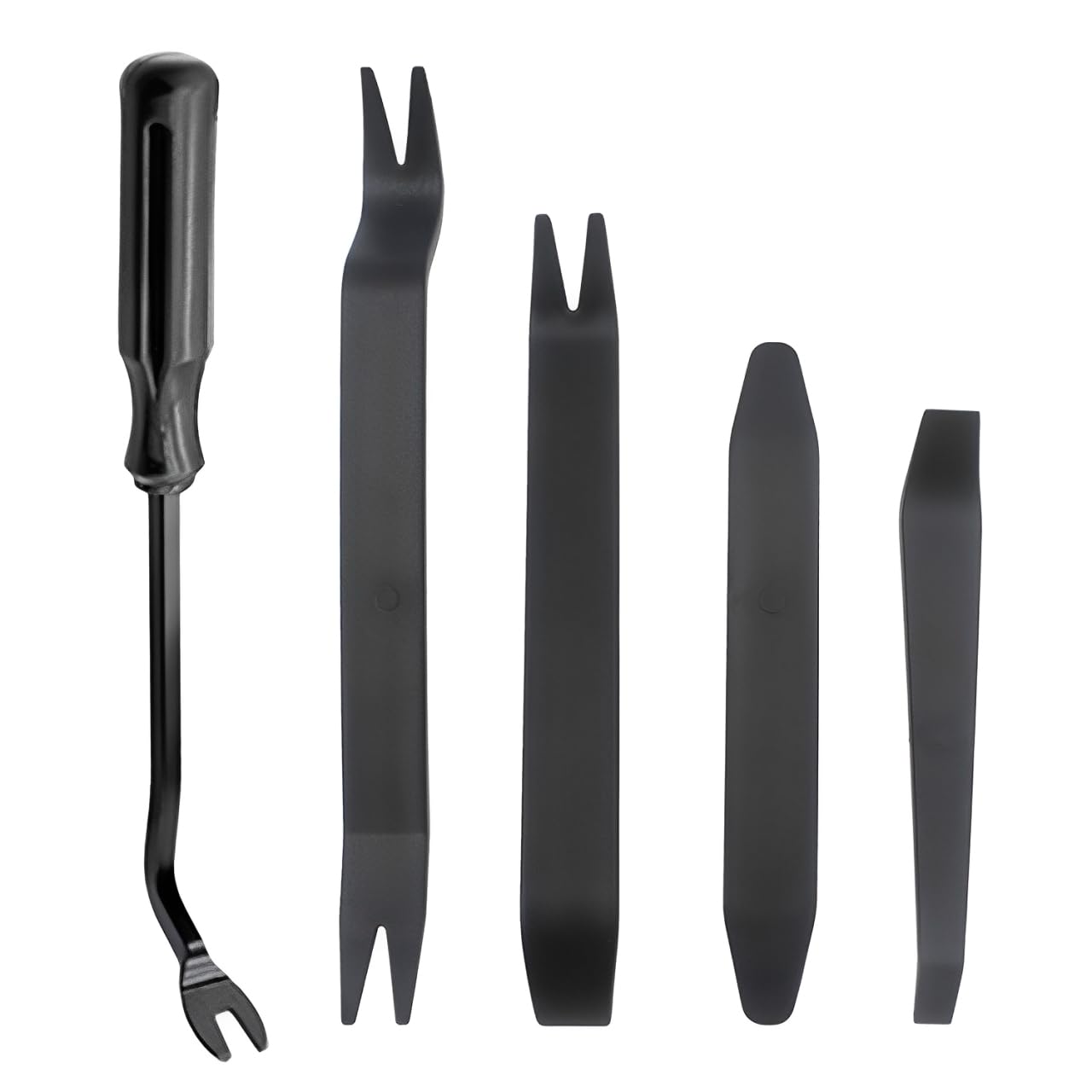 5 Pcs Trim Removal Tools, Pry Tools, Car Pry Tool Kit, Car Panel Door Audio Radio Stereo Removal Tools, Auto Clip Fastener Remover Pry Tool Set, Red