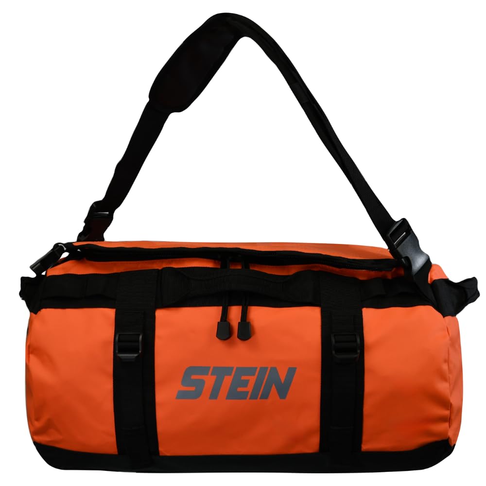 STEIN 40L, 70L, 90L Waterproof Holdall Bag & Rucksack, Durable PVC for Outdoors, Camping, Sports, Watersports (70L, Orange)