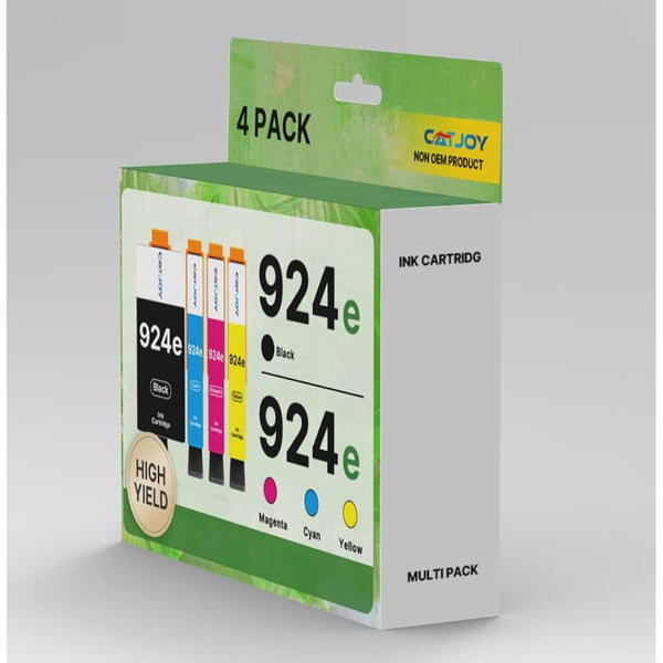 924XL 924 XL Ink Cartridges for HP 924 Ink Cartridge 924e Multipack Compatible with HP OfficeJet Pro 8120 8122 8123 8125 8128 8130 8132 8133 8134 8135 (4-Pack, Black Cyan Magenta Yellow with Chips)
