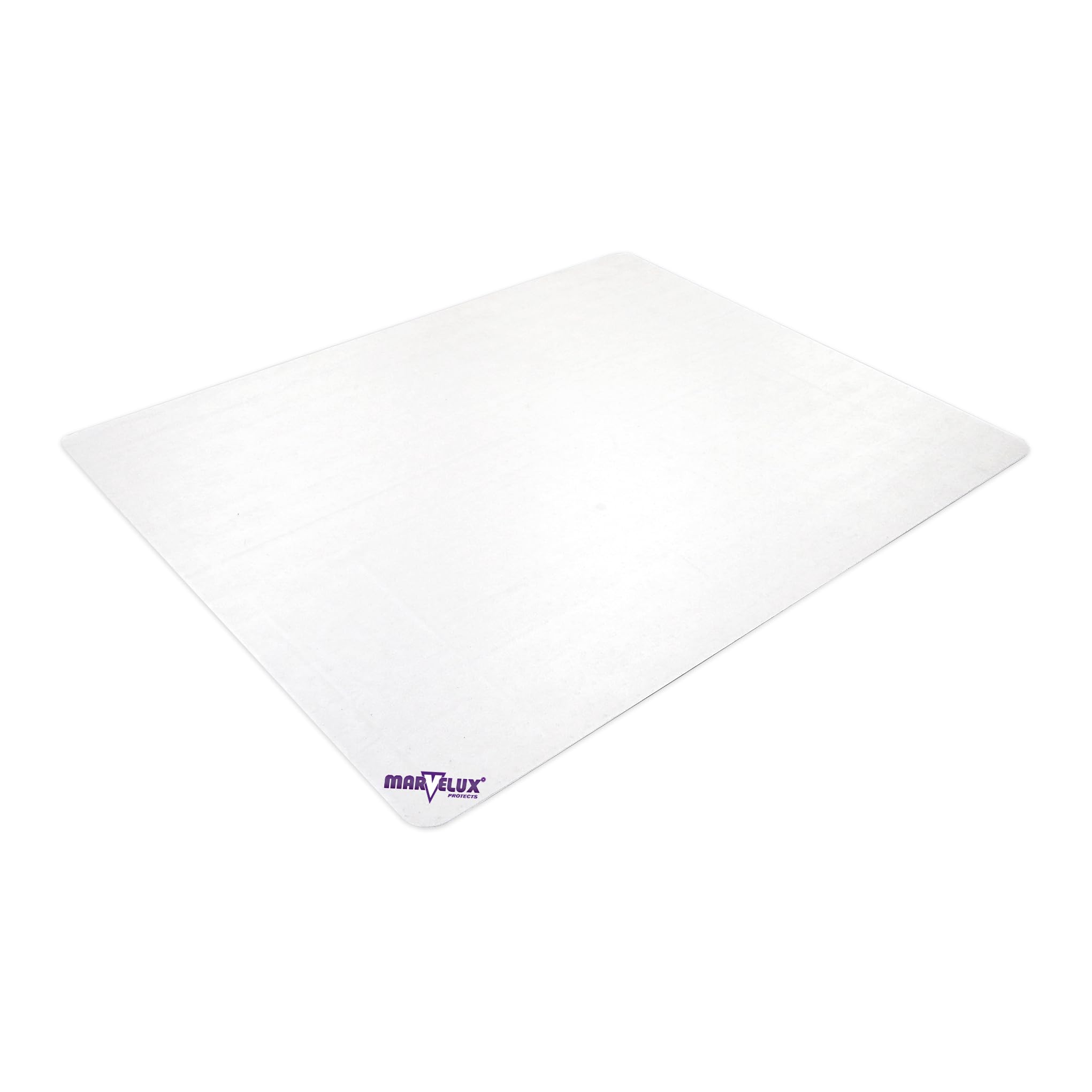 Marvelux 75 x 120cm (30" x 47") Heavy Duty Premium Polycarbonate Rectangular Office Chair Mat for Low, Standard and Medium Pile Carpets, Transparent