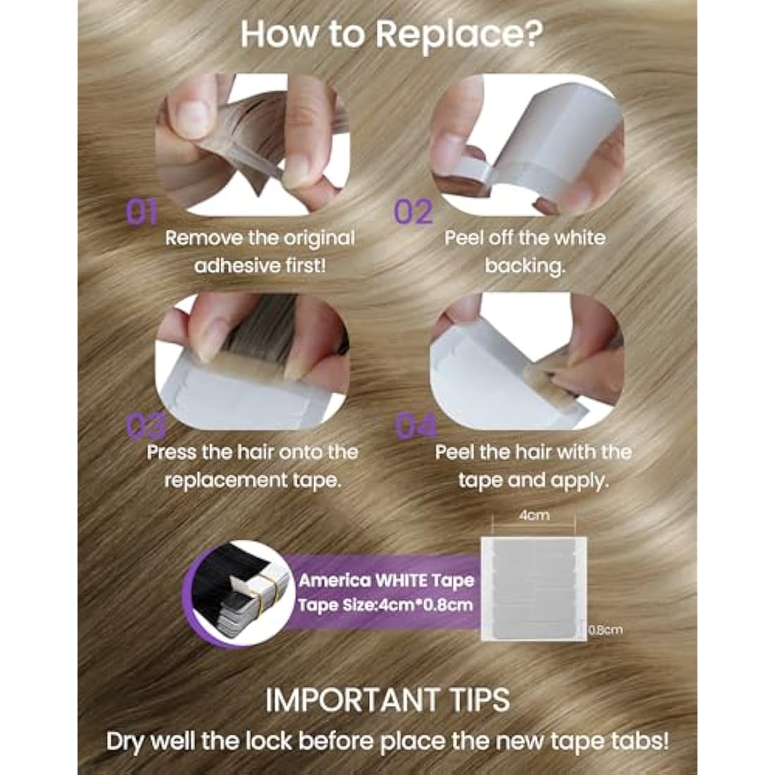 LaaVoo Tape in Hair Extensions Human Hair Blonde Tape Hair Extensions Real Human Hair Invisible Tapes Remy Straight Balayage Brown to Blonde Hair Double Sided Tabs 20pcs 50g 14 Inch #8/18/60