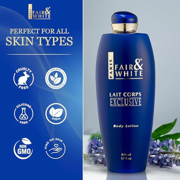 Fair & White Exclusive, Brightening Lotion | 17 Fl oz / 500 ml | For Women and Men