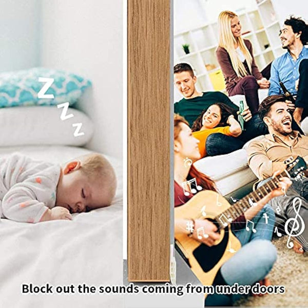 Hulameda Door Draft Excluder Strip, Self Adhesive Draft Excluder Tape for Noise Proof and Energy Saving, Door Bottom Seal Strip to Prevent Bugs Coming (Brown/2" Width x 39" Length)