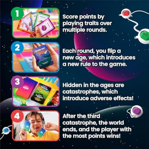 Doomlings Deluxe Bundle - A Delightful Card Game For The End of The World - Best New Strategy Card Game for Adults, Teens & Kids| 2-6 Players | Perfect for Families | Includes 5 Expansions & 1 Playmat