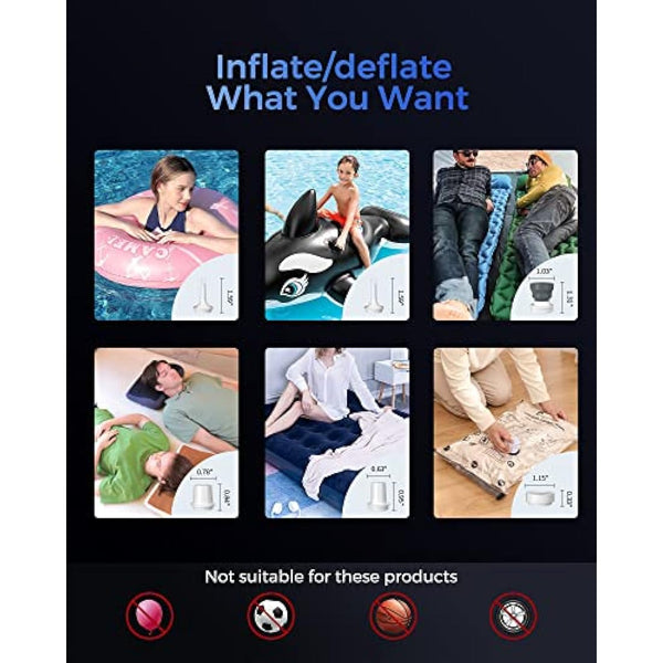 FLEXTAILGEAR MAX Pump 2020, Portable Electric Air Pump, 3600mAH Battery,Rechargeable, High Flow 300L/min, Fast In/Deflating, Air Mattress, Swimming Ring, Vacuum Storage Bags, Camping & Travel