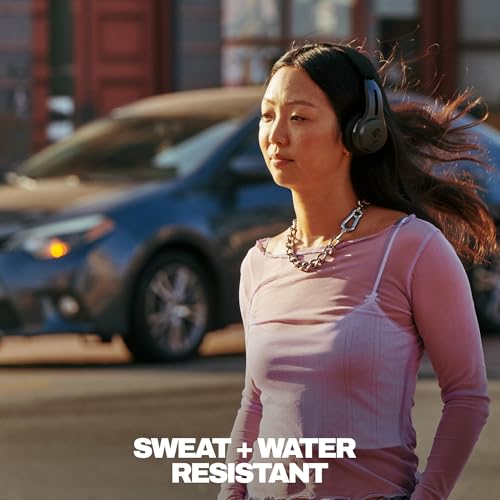 Skullcandy Icon ANC Wireless On-Ear Bluetooth Headphones, Active Noise Cancelling, 60 Hours Battery, Sweat Water Resistant, Foldable Durable Travel Ready, Microphone for iPhone Android - True Black