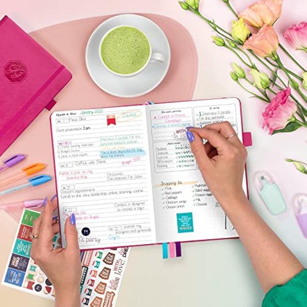 GoGirl Planner and Organizer for Women – Compact Weekly Planner, Goals Journal & Agenda to Improve Time Management & Productivity (Hot Pink)