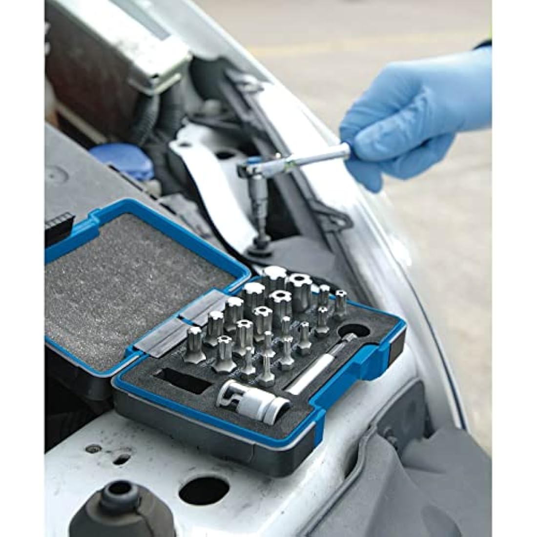Draper 23241 Expert TX-Star Plus Insert Bit Set, 1/4"-3/8" Square Drive, 23 Pcs , Blue