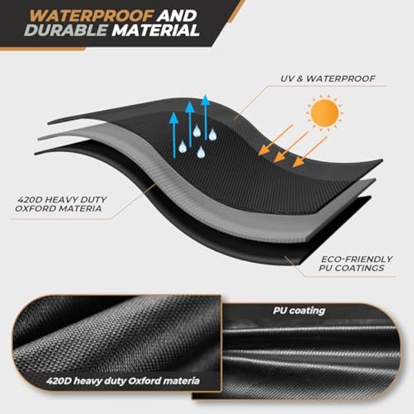 wide smile Double Egg Chair Cover Outdoor Waterproof Heavy Duty Garden Cocoon Wicker Patio 2 Seat Large Egg Swing Chair Pod Cover 420D Oxford Fabric With Zipper and Drawstring 230x200CM Black