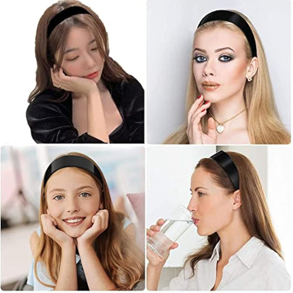 20 Pack 1 Inch Black Plain Craft Plastic Headbands with Teeth Plastic DIY Hair Accessories Headbands Headwear