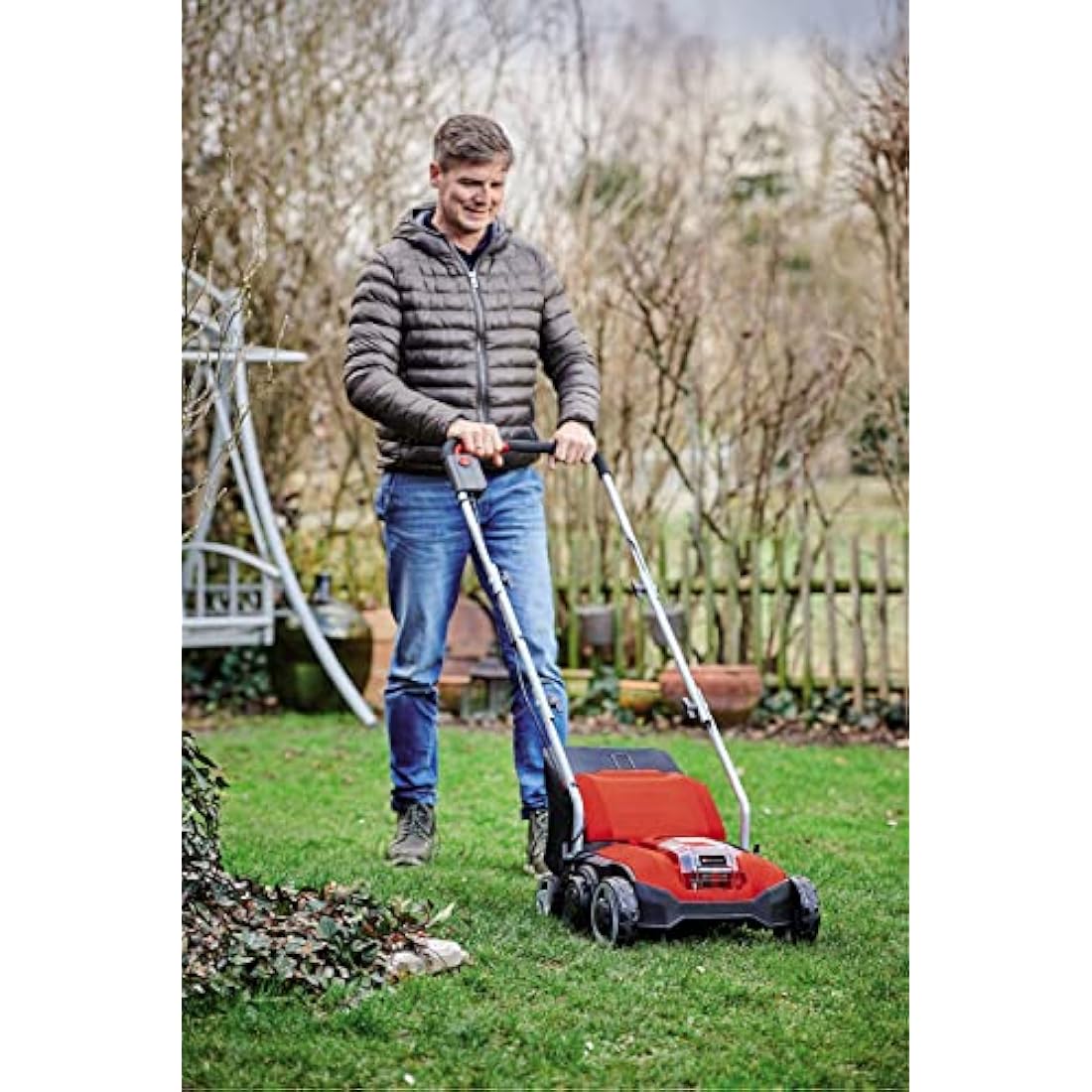 Einhell Power X-Change 18V Cordless Lawn Scarifier - Brushless Motor, 28cm Raking Width, 3 Working Depths, For Lawns And Gardens - GC-SC 18/28 Li Solo Lawn Rake (Battery Not Included)