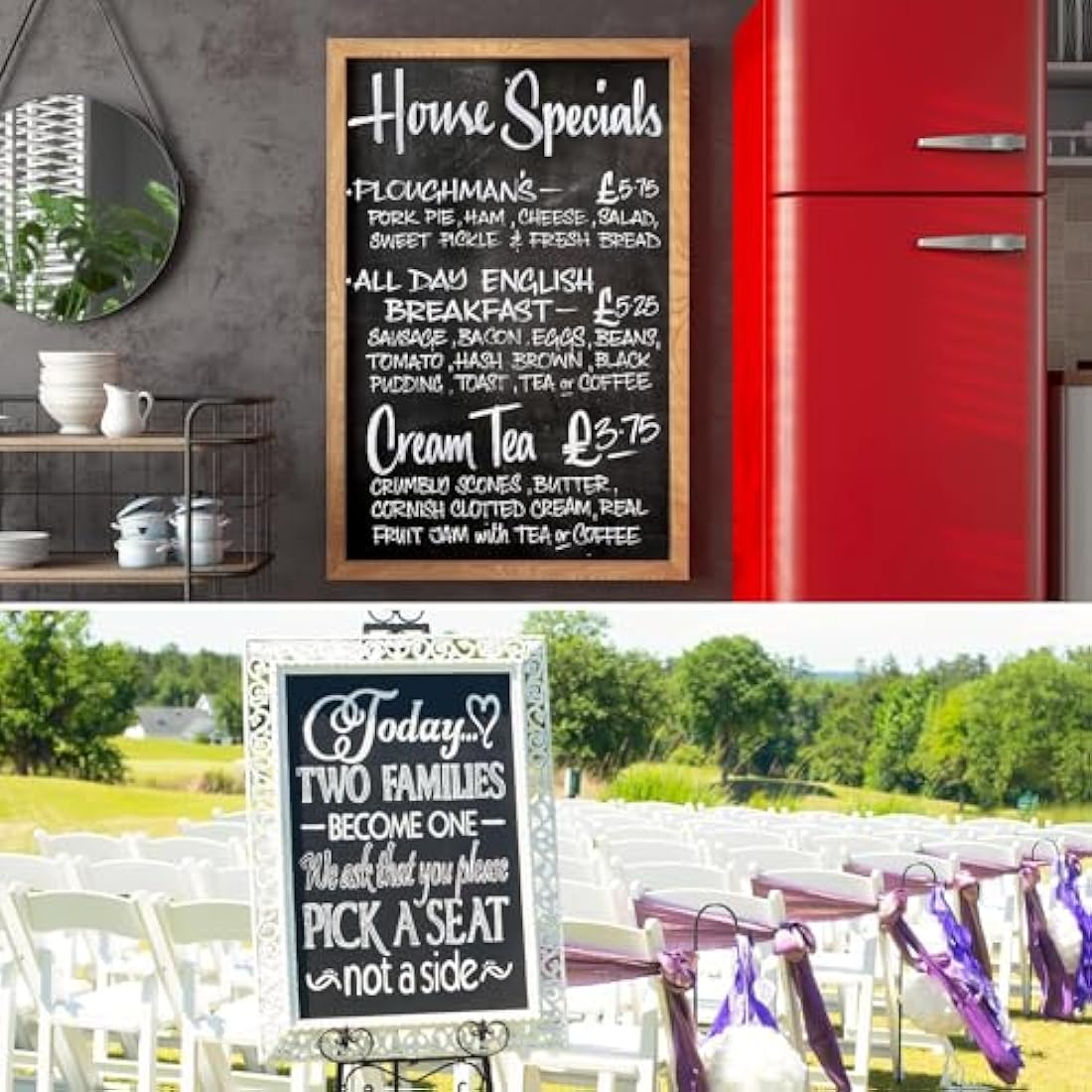 AOSUCO White Chalk Pens, Washable Liquid Chalk Pens for Blackboards, Window, Glass, Chalkboard, Jars, 4 Pack Chalk Markers (3mm & 6mm Reversible Tip) with 45 Labels, Wipeable Blackboard Pens