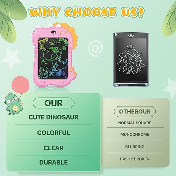 Kizmyee LCD Writing Tablet for Kids,Toddler Toys for 3 4 5 6 Year Old Boys Girls Gifts, 8.5inch Kids Toys Doodle Board, Dinosaur Toys Drawing Pad for Kids 3+ Year Old Boy Girl Birthday Gifts