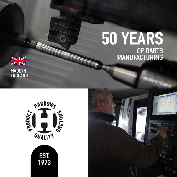 Harrows Wolfram 97% Tungsten Steel Tip Darts Set 21g, 22g, 23g, 24, 25g & 26g - Includes Speedline Shafts, Marathon - Wolfram Flights & Travel Case