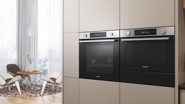 Samsung Series 4 Dual Cook Flex Smart Oven with Pyrolytic Cleaning, Colour: Stainless Steel, NV7B45305AS