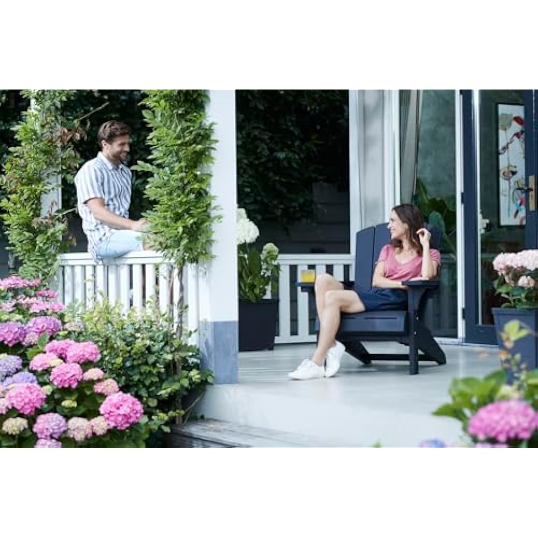 Keter Alpine Adirondack Outdoor Garden Furniture Chair - Graphite Grey