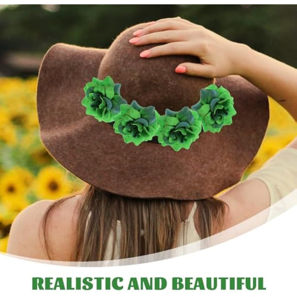 50pcs Dark Green Artificial Rose Flower Heads Realistic Silk Flower Heads for Home Garden Weddings Parties Craft Projects and Decor