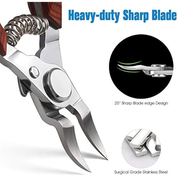 FERYES Toenail Clippers, Toenail Scissors, Stainless Steel Nail Cutters, Sharp Curved Nippers for Thick Nails/Toenails, Ingrown Toenails, Safety Cover Included