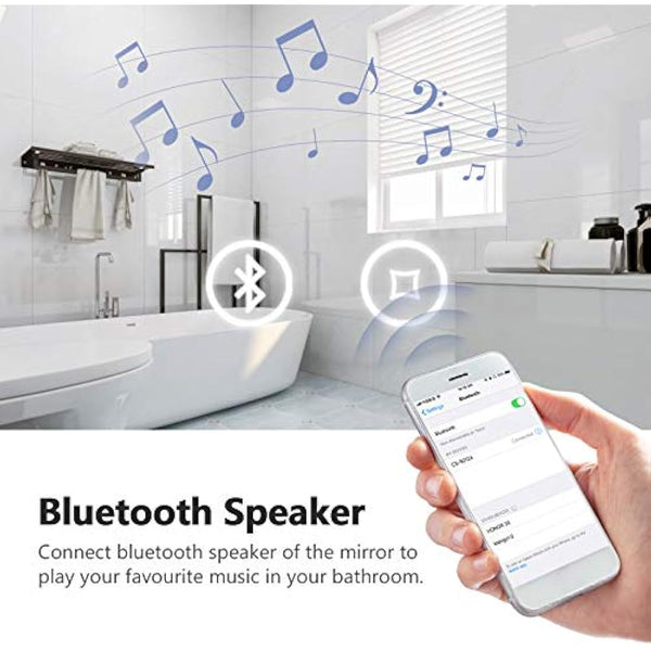 EMKE 800 X 600 mm Bathroom Mirror with Lights and Shaver Socket, Backlit LED Bathroom Mirror Wall Mounted, Demister Pad/Safety Socket/Touch Switch, Smart Mirrors, Vertical/Horizontal, IP44