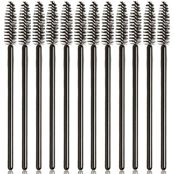 50 PCS Disposable Eyelash Brushes Mascara Wands Eye Lash Eyebrow Applicator Cosmetic Makeup Brush Tool Kits (black)