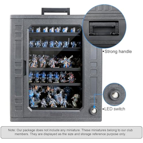 Jucoci Miniatures Storage Case Miniatures Transport Case (Large Size with Light)