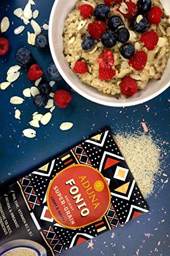 Aduna Organic Fonio Supergrain | Ancient African Wholegrain Rich in Iron, Zinc, B Vitamins & Fibre | Natural Gluten-Free Rice, Quinoa & Couscous Alternative | Porridge, Salads, & Stir-Fries | 3 x 1kg