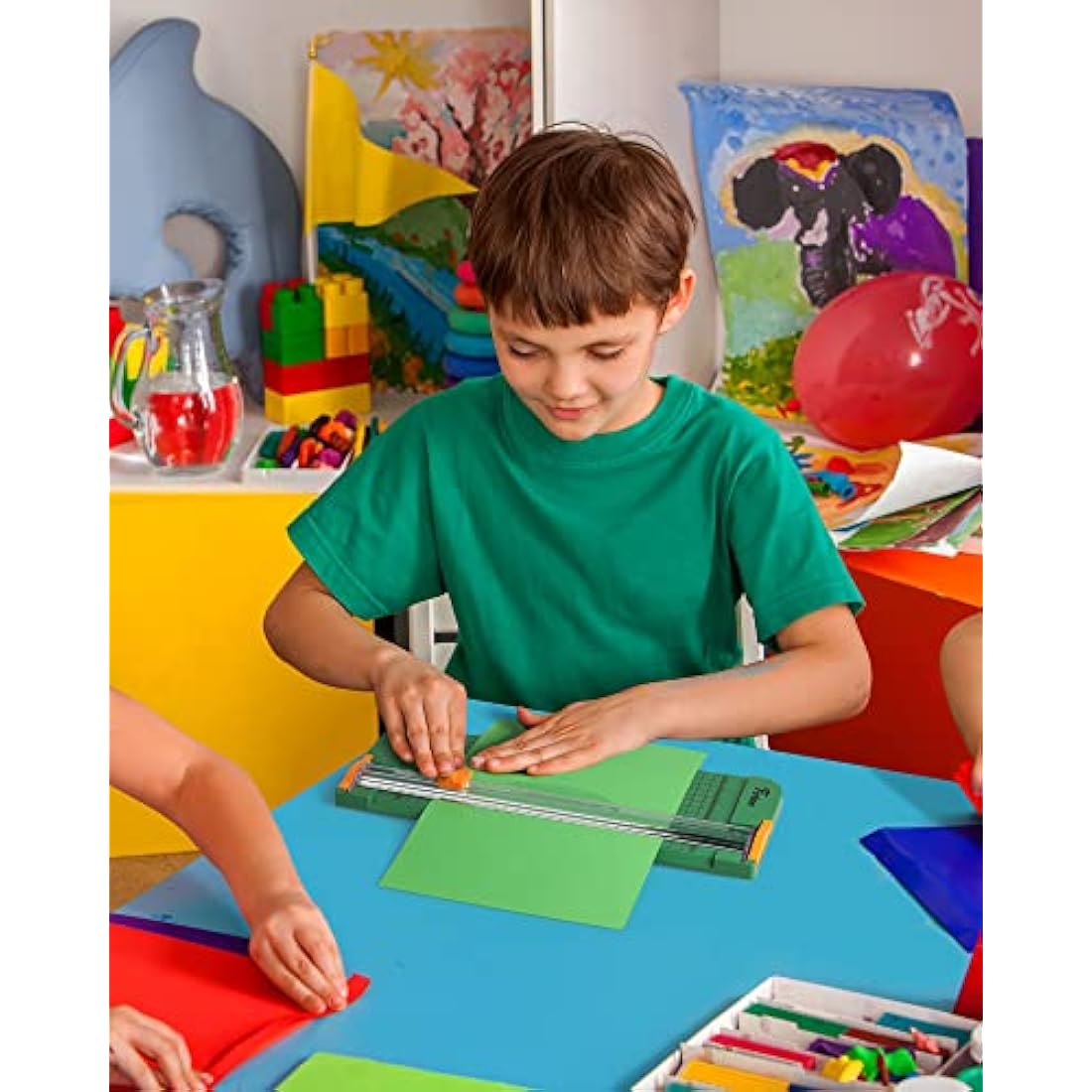 Firbon Green A4 Paper Cutter 12 Inch Titanium Paper Trimmer Scrapbooking Tool with Automatic Security Safeguard and Side Ruler for Craft Paper, Coupon, Label and Cardstock