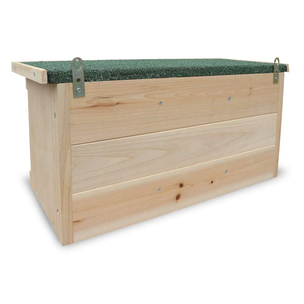 HABAU Nesting Box and Sparrow House with 3 Breeding Chambers, Solid Wood, 45.5 x 17 x 23 cm