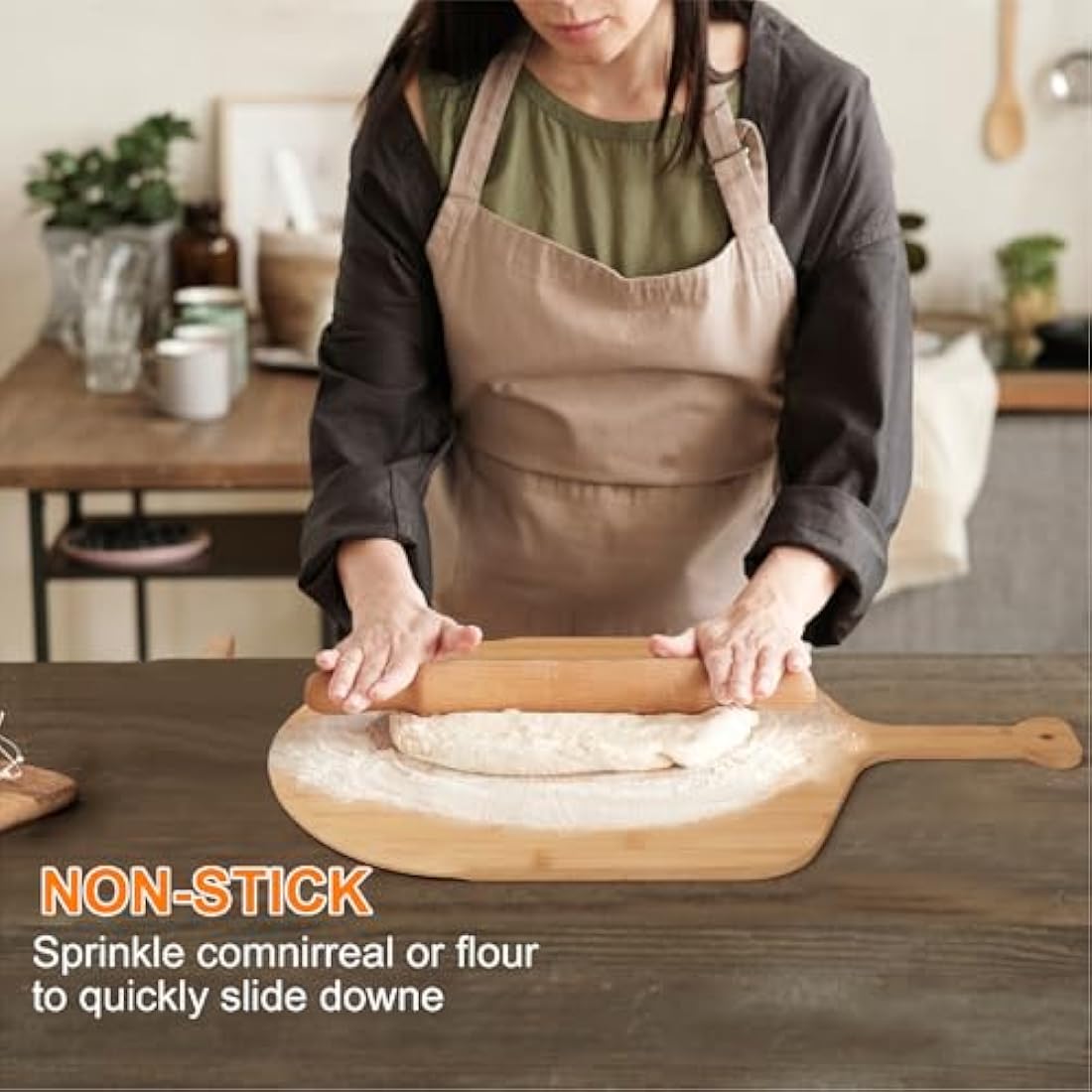 2Pack Pizza Board 14 inch with Grooves, Double-Sided Use Pizza Cutting Board with 8 Slice for Pizza, Bread, Cheese, Vegetable, Fruits