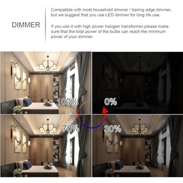 HiBay 4X 5W Dimmable Fire Rated GU10 LED Downlights Recessed Ceiling Lights Spotlight Brushed Chrome Warm White 240V