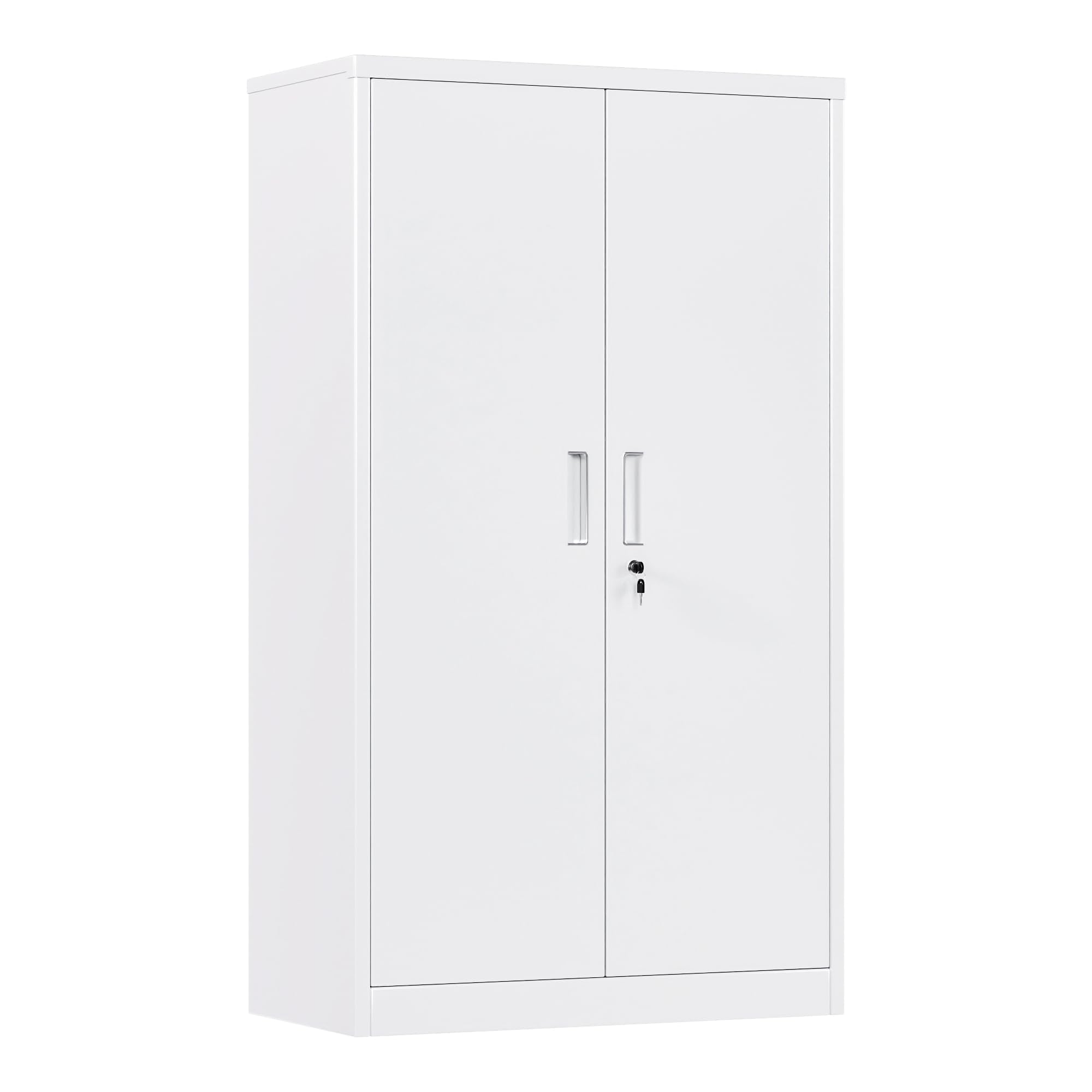 Metal Storage Cabinet with 2 Door and 3 Adjustable Shelves,140X80x40CM Steel Cabinet for Warehouse,Garage,Home,Office,Easy Assemble Required(Black/White)