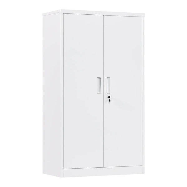 Metal Storage Cabinet with 2 Door and 3 Adjustable Shelves,140X80x40CM Steel Cabinet for Warehouse,Garage,Home,Office,Easy Assemble Required(Black/White)