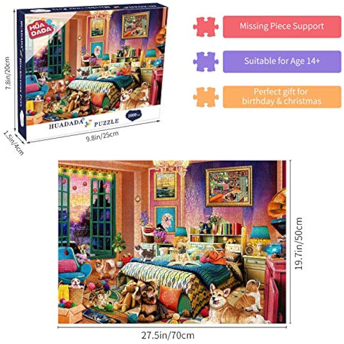 1000 Pieces Jigsaw Puzzles for Adults | Pets Animal Jigsaw Puzzles for Adults 1000 Pieces Puzzle Gifts