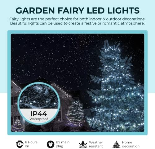 GloBrite 1000 LED Fairy Lights - Versatile with 8 Modes, Outdoor and Christmas Tree Lights - Waterproof, Cool White