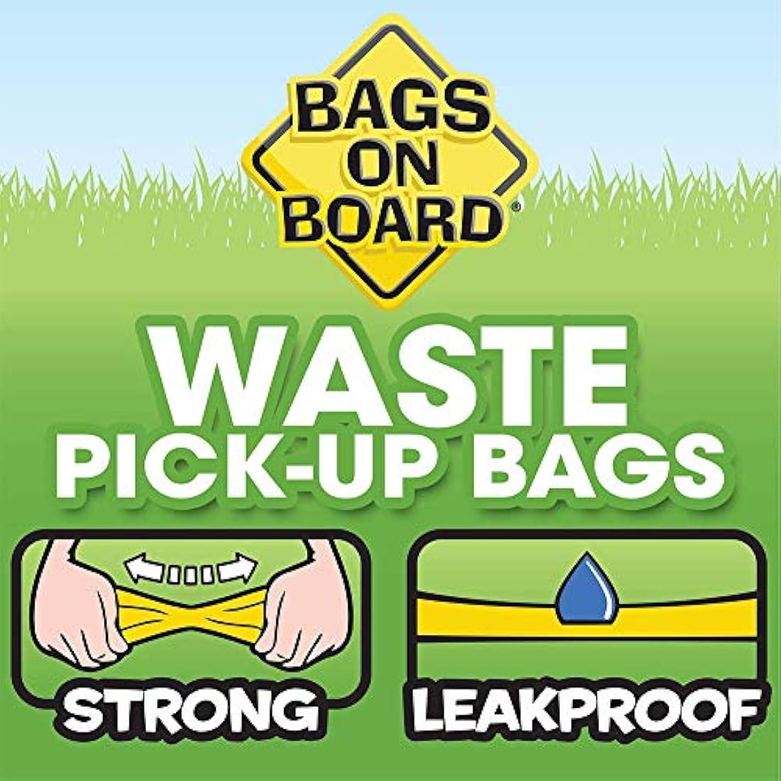 Bags On Board Dog Poo Bags | Strong, Leak Proof Dog Waste Bags | 140 Patterned Bags