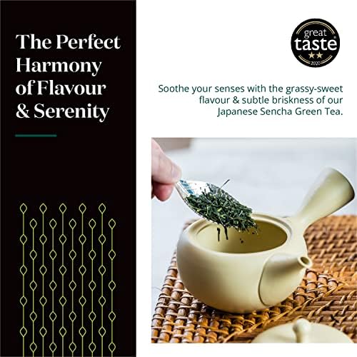 Japanese Sencha Green Tea Loose Leaf - Natural & Authentic Japanese Green Tea - Clean Green Infusion & Smooth, Grassy-Sweet Notes - 1kg Easy to Brew Japanese Tea by The Tea Makers of London