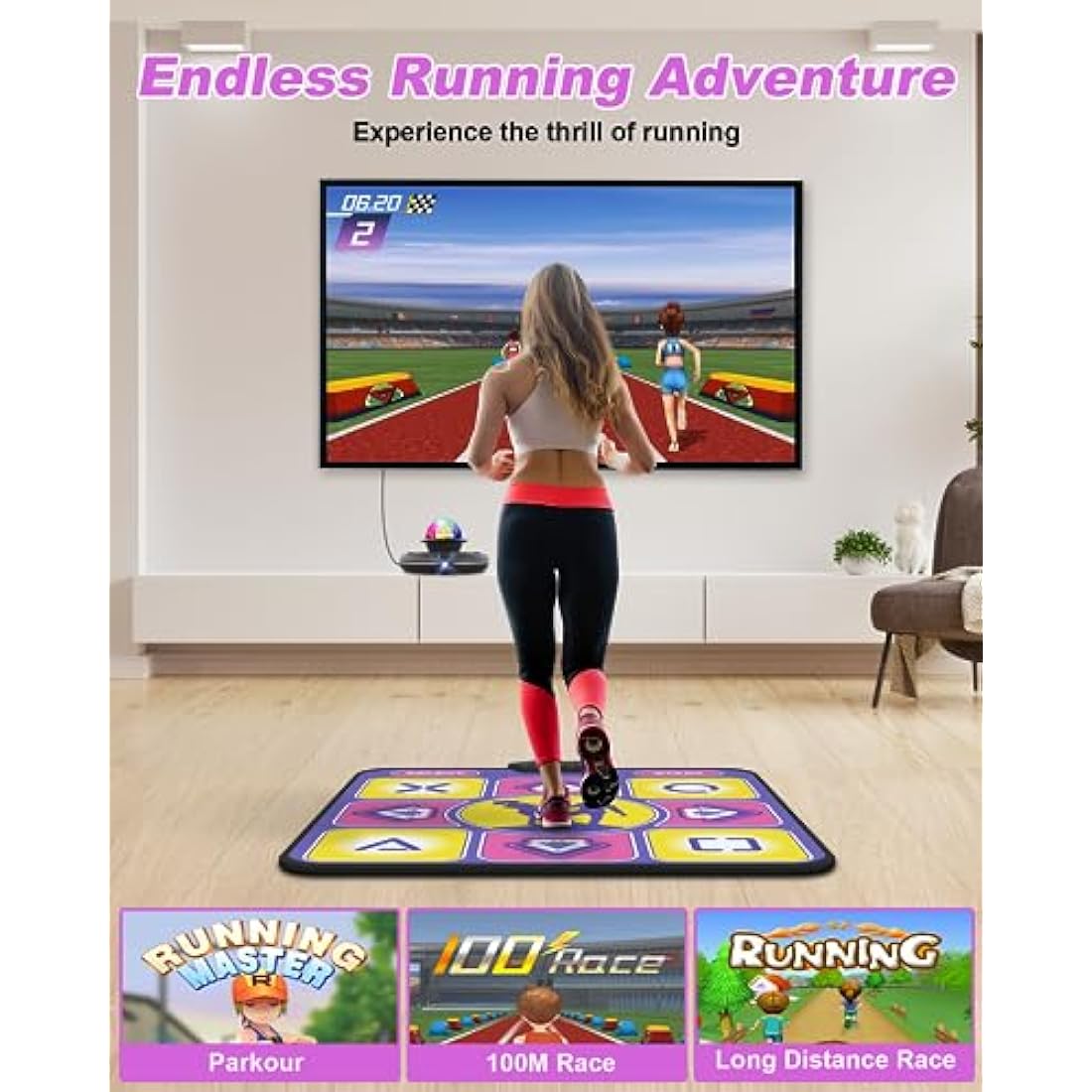 Acelufly Electronic Dance Mat, Interactive Dance Mat for TV with Camera, Christmas/Birthday/Valentine's Day Gifts Dance Game Mat for Boys Girls Kids Adults