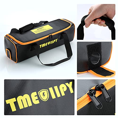 TMEOIIPY Ebike Battery Bag, Large Capacity Safe Fireproof Bag for Lipo Battery Charging and Storage, Portable Accessories for Home Travel (20 x 6.3 x