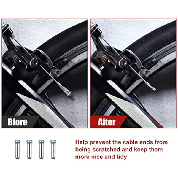 4 Pack Bike Brake Gear Shifter Cable Kit, Universal Bicycle Change Cable Bike Shift Cable and Transmission Cable, Bicycle Cycling Shifter Cable Housing Kit for Mountain Road Bike Repair, Black