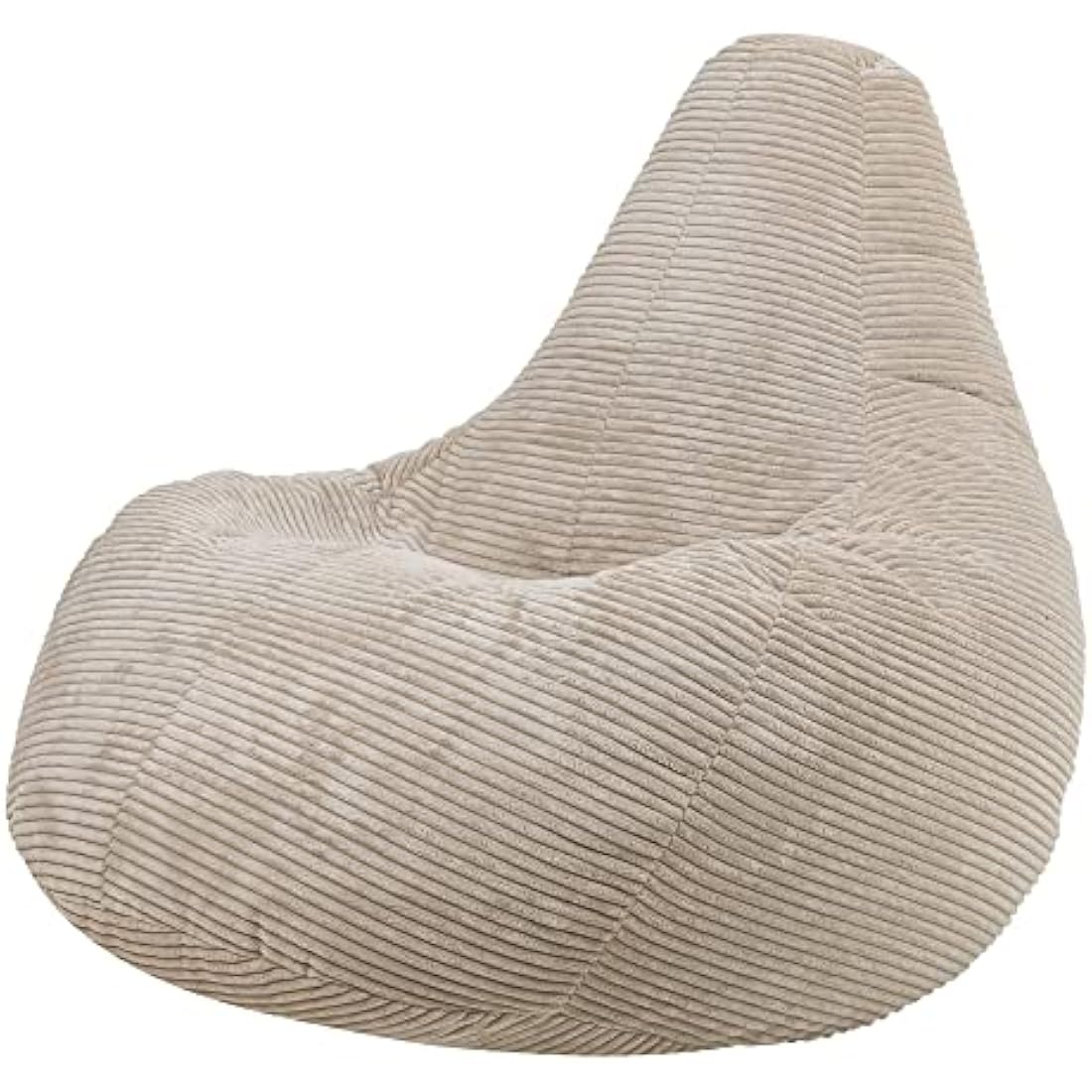 icon Dalton Cord Recliner Bean Bag, Beige, Large Adult Bean Bag Chair with Filling Included, Comfy Chair, Living Room Furniture, Bedroom Furniture