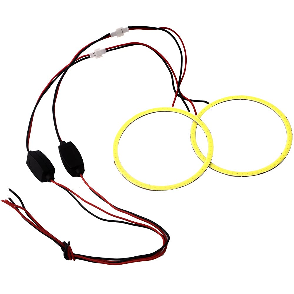 Qasim Car Angel Eyes COB Light Halo Ring 120MM 93SMD Headlight Lamp White 12V 24V(Pack of 2PCS)