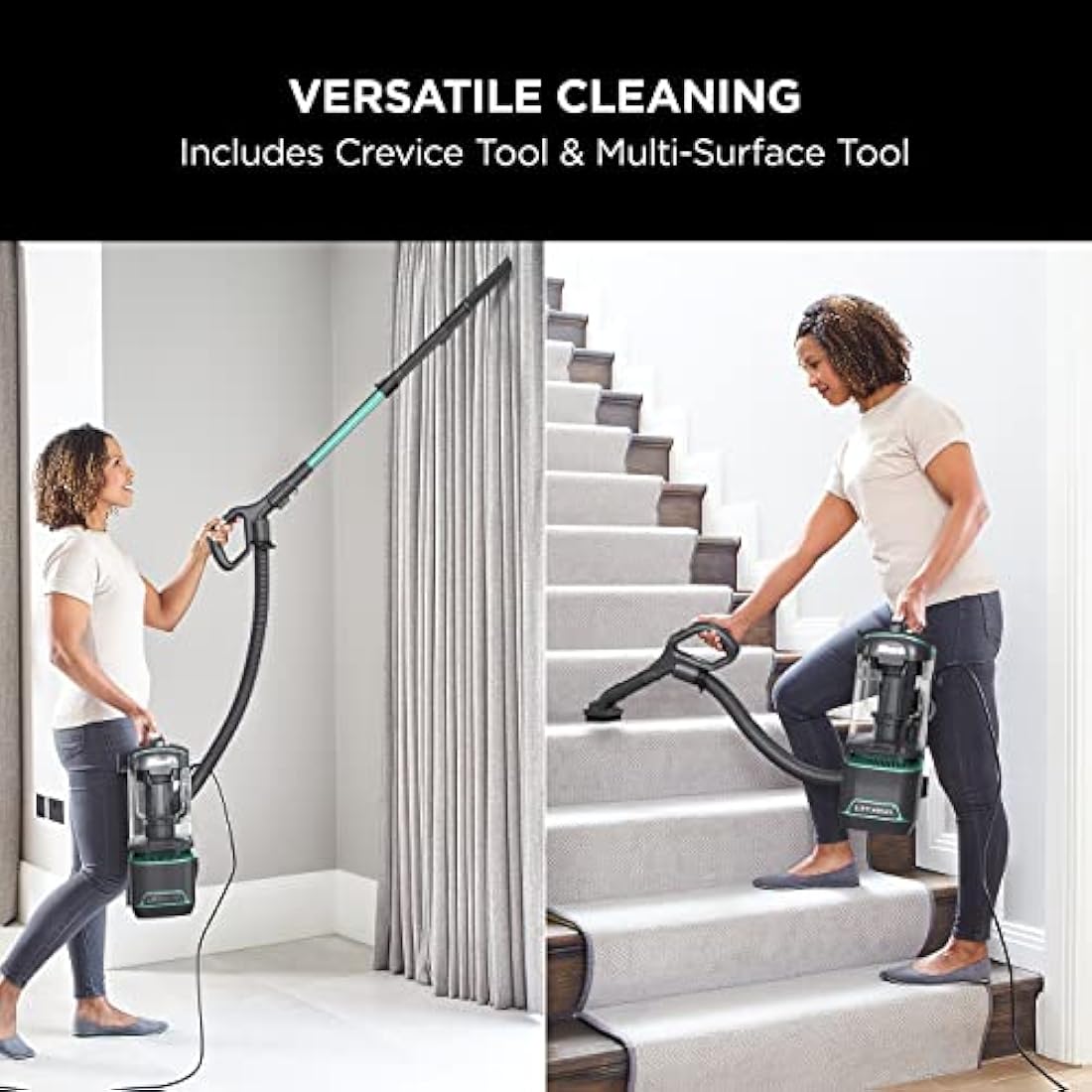 Shark Corded Upright Vacuum Cleaner 1.1L with Anti Hair Wrap Technology, LED Headlights, Lift-Away, Anti-Allergen, 8m Cord, 750W, 2 Attachments,Turquoise, NZ690UK